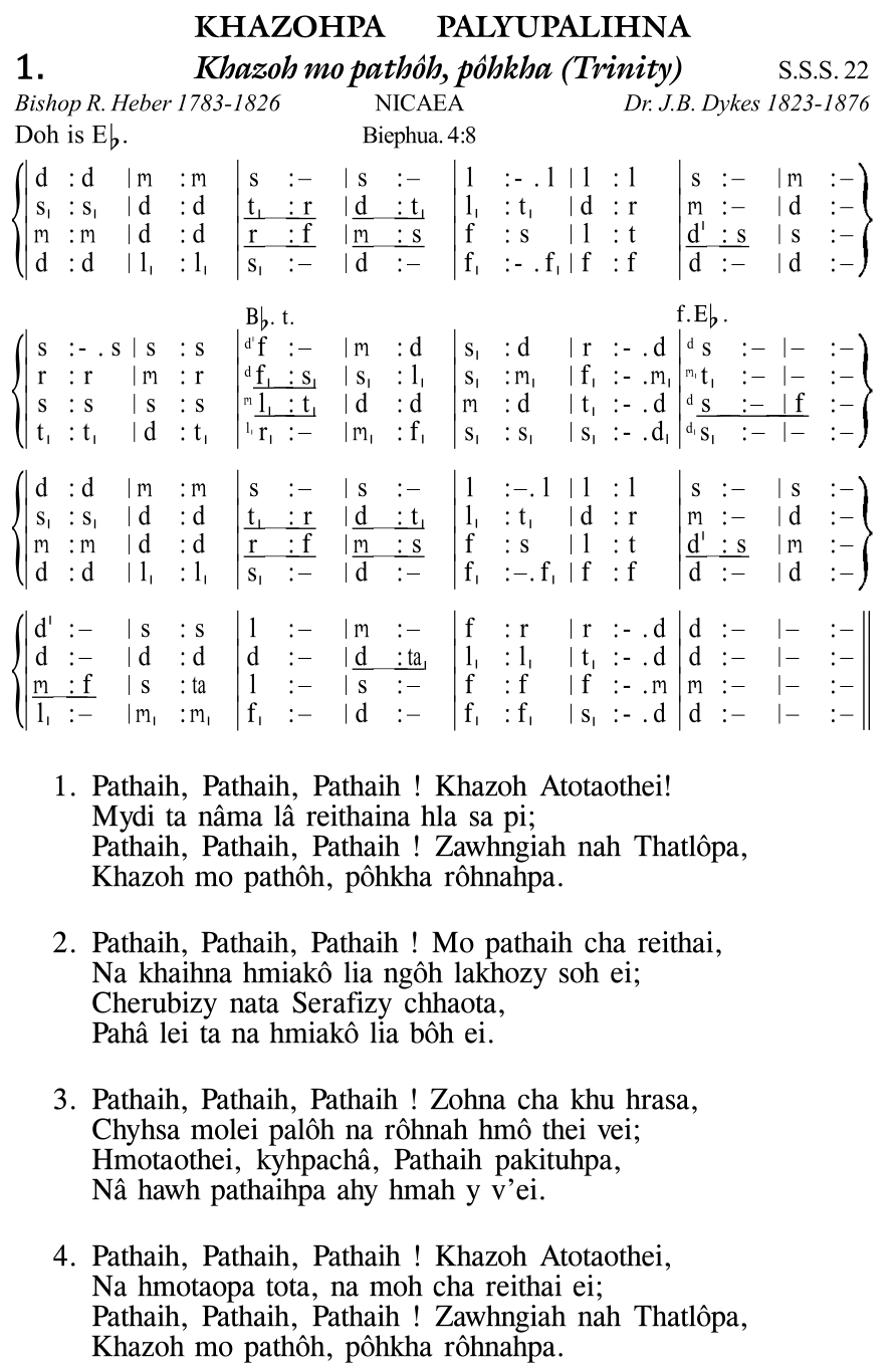 Hymn 1, “Khazoh mo pathôh, pôhkha (Trinity)”, Edition 11