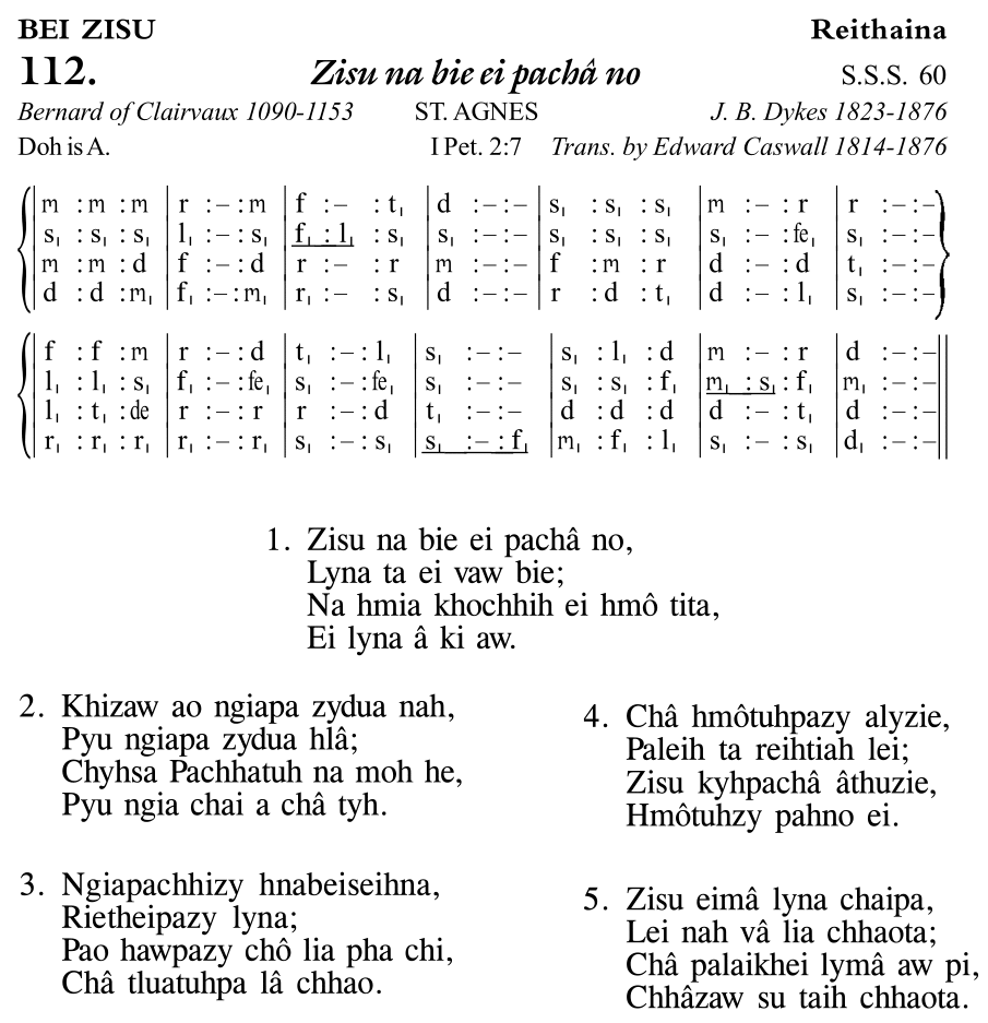 Hymn 112, “Zisu na bie ei pachâ no”, Edition 11
