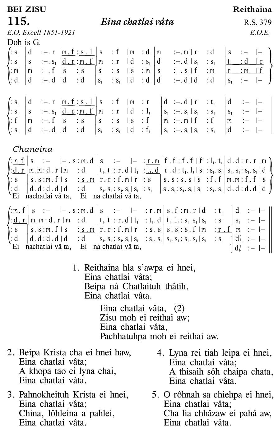 Hymn 115, “Eina chatlai vâta”, Edition 11