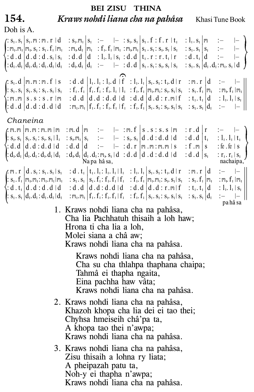 Hymn 154, “Kraws nohdi liana cha na pahâsa”, Edition 11