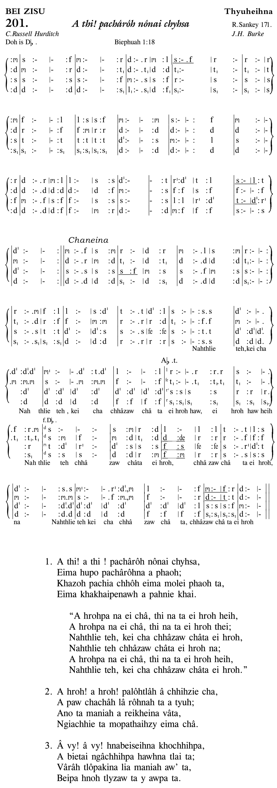 Hymn 201, “A thi! pachârôh nônai chyhsa”, Edition 11