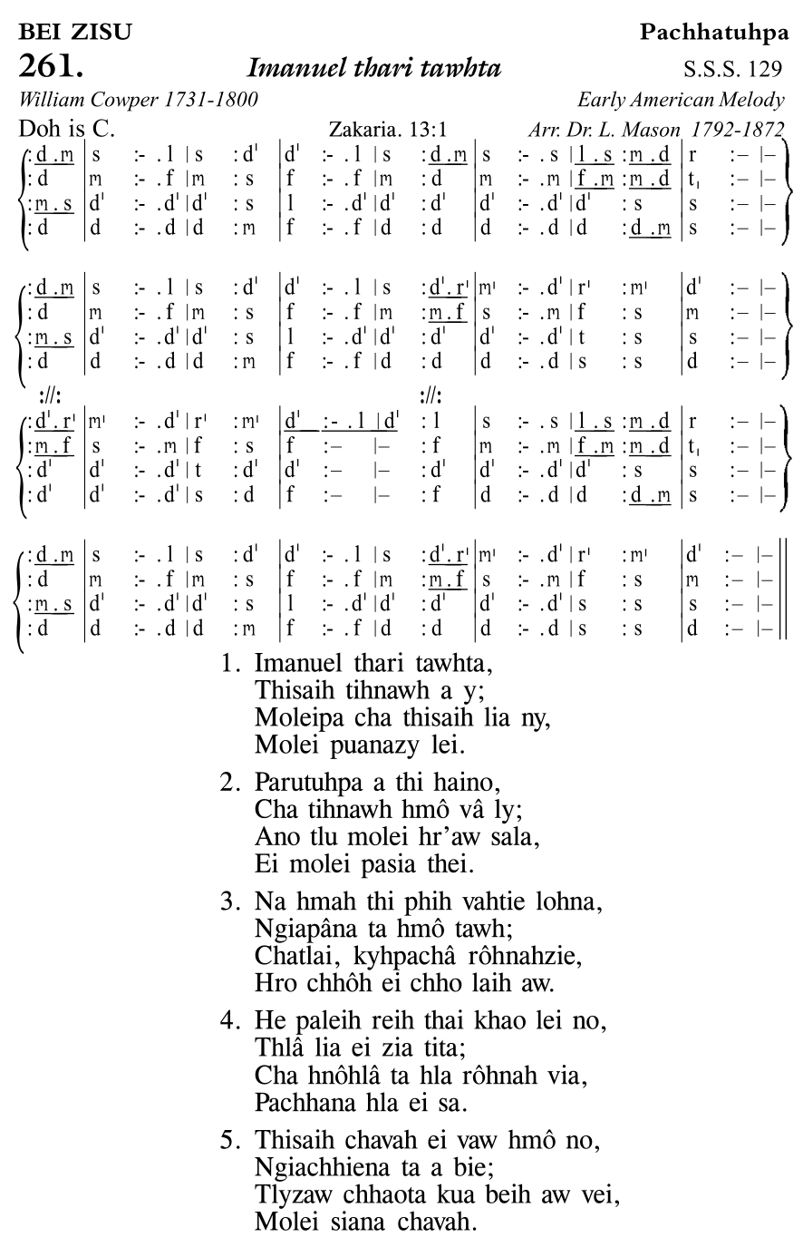 Hymn 261, “Imanuel thari tawhta”, Edition 11