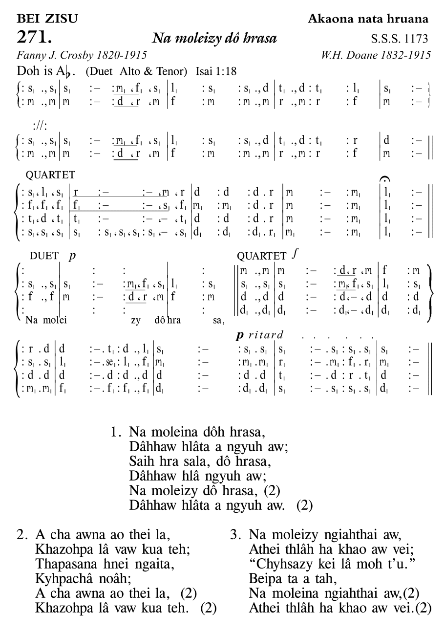 Hymn 271, “Na moleizy dô hrasa”, Edition 11