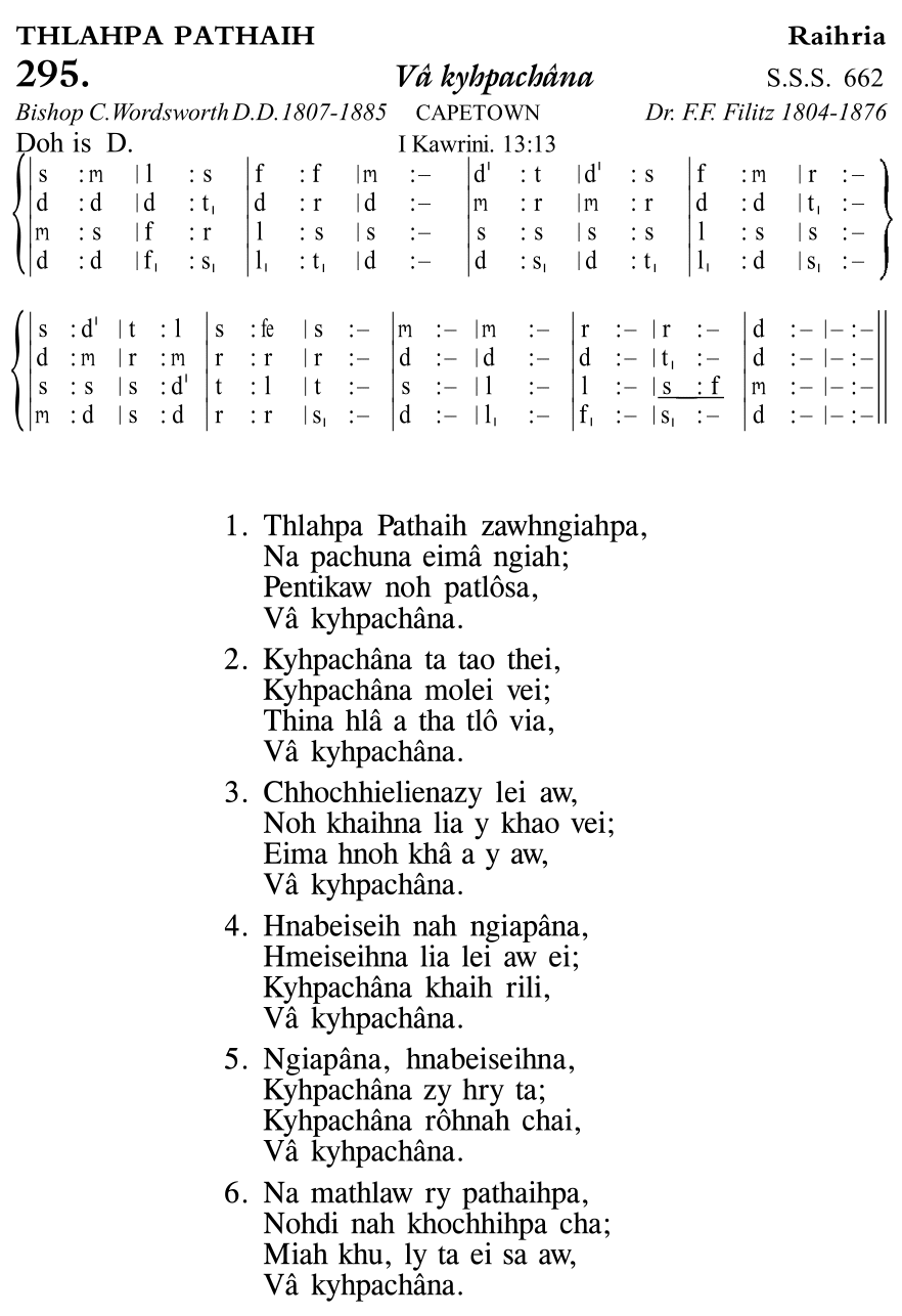 Hymn 295, “Vâ kyhpachâna”, Edition 11
