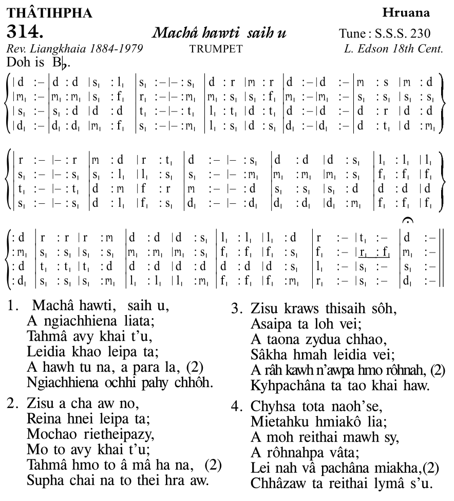 Hymn 314, “Machâ hawti saih u”, Edition 11