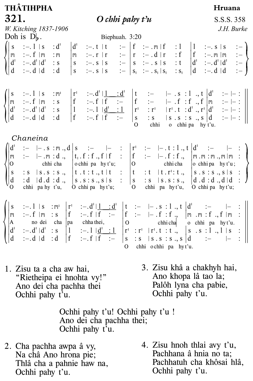 Hymn 321, “O chhi pahy t'u”, Edition 11