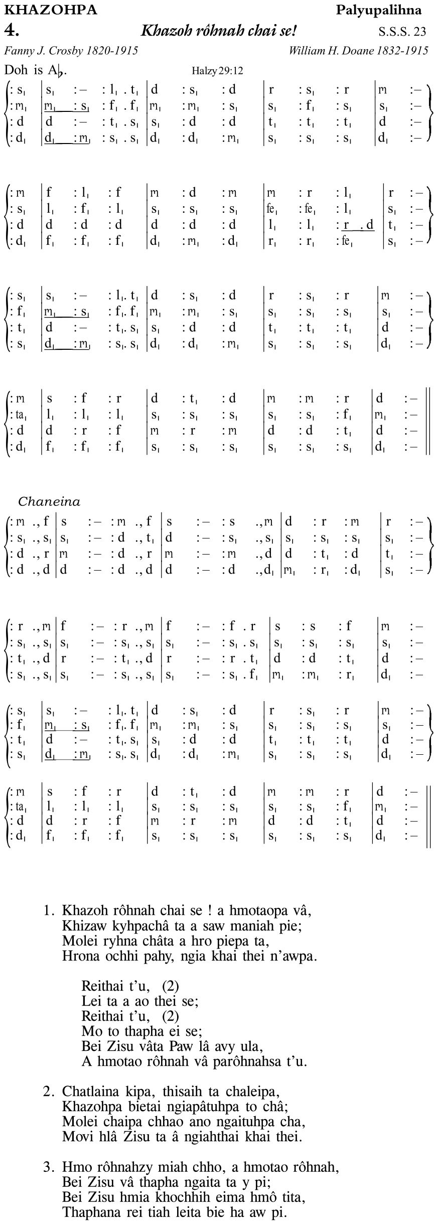 Hymn 4, “Khazoh rôhnah chai se!”, Edition 11