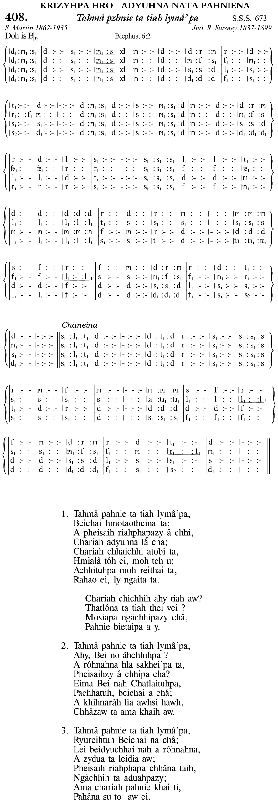 Hymn 408, “Tahmâ pzhnie ta tiah lymâ' pa”, Edition 11