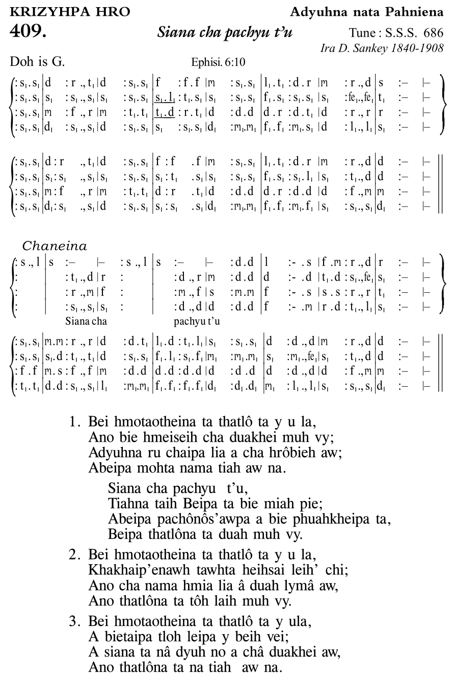 Hymn 409, “Siana cha pachyu t'u”, Edition 11