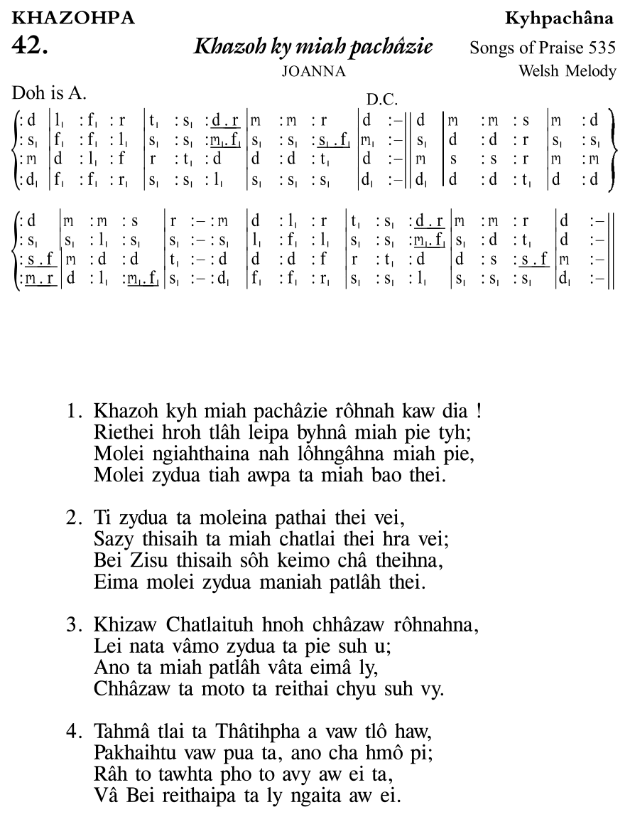 Hymn 42, “Khazoh ky miah pachâzie”, Edition 11