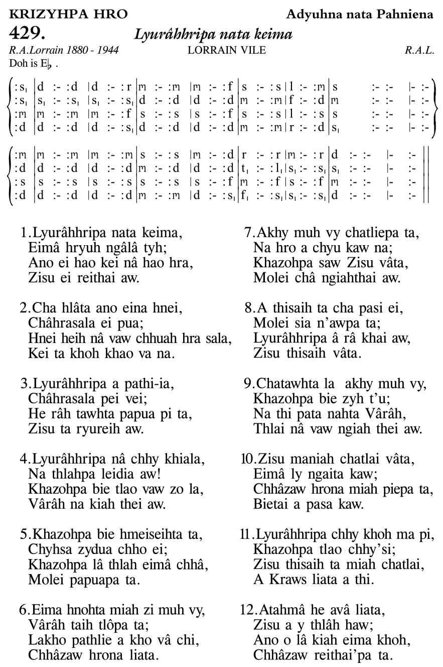 Hymn 429, “Lyurâhhripa nata keima”, Edition 11
