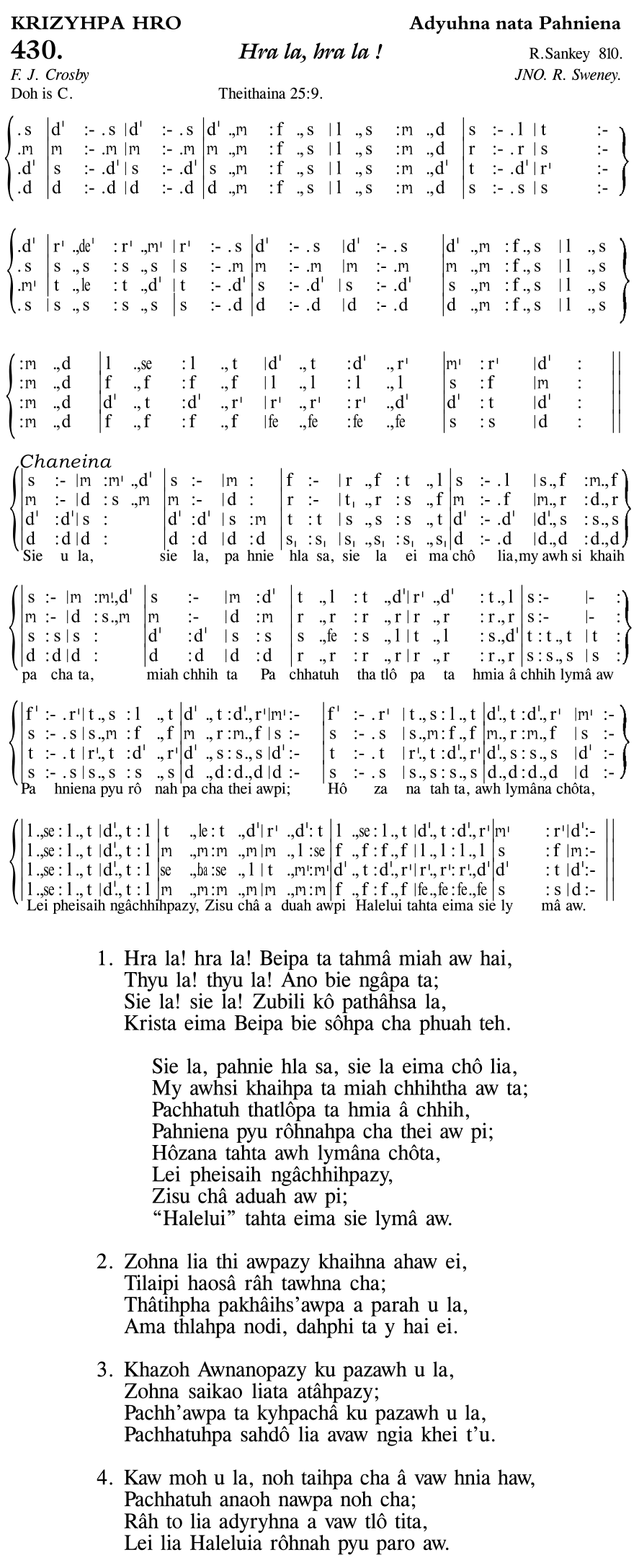 Hymn 430, “Hra la, hra la !”, Edition 11