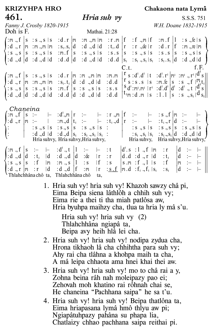 Hymn 461, “Hria suh vy”, Edition 11