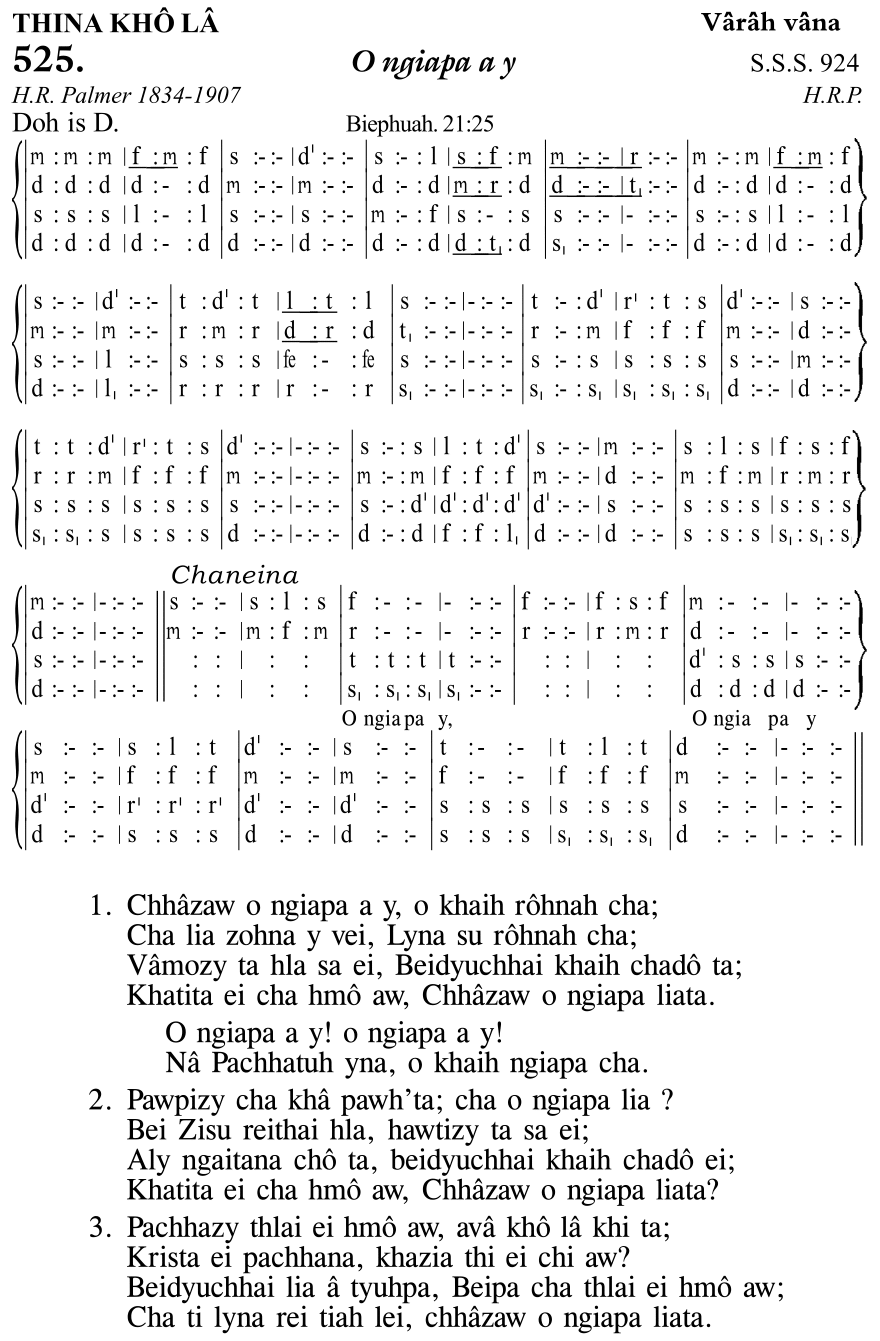 Hymn 525, “O ngiapa a y”, Edition 11