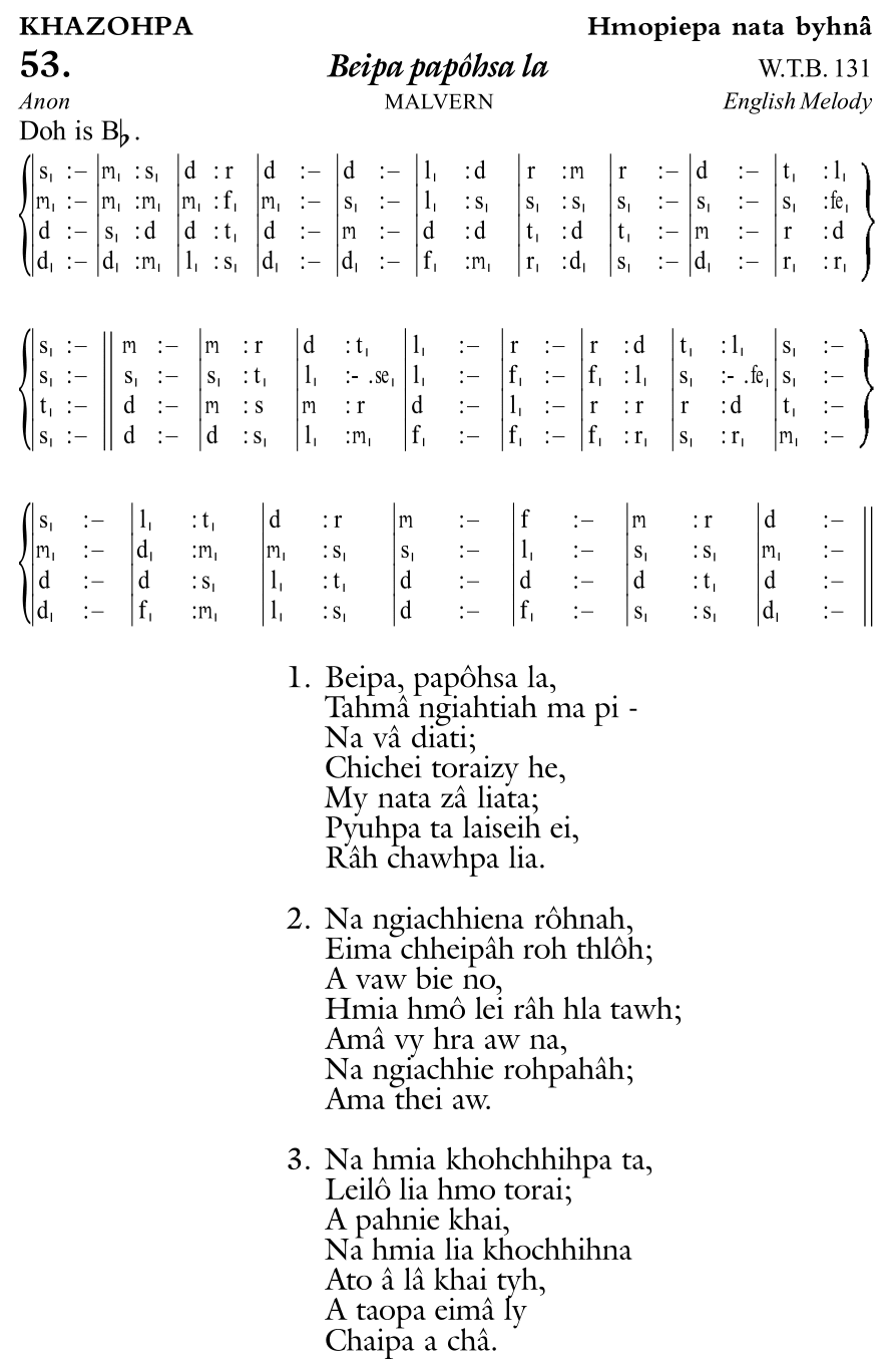 Hymn 53, “Beipa papôhsa la”, Edition 11