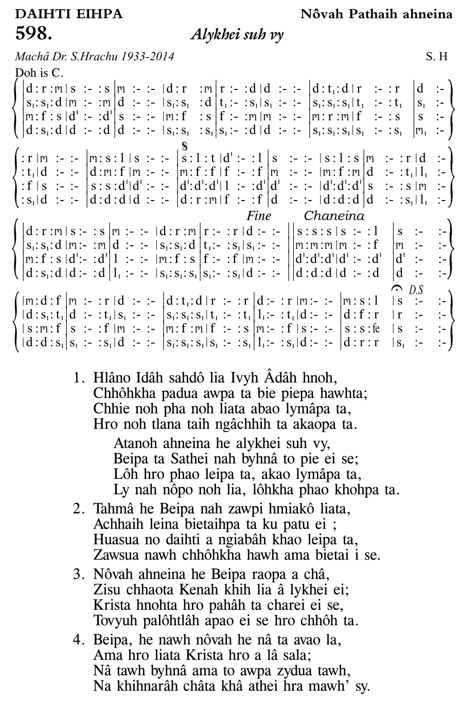 Hymn 598, “Alykhei suh vy”, Edition 11