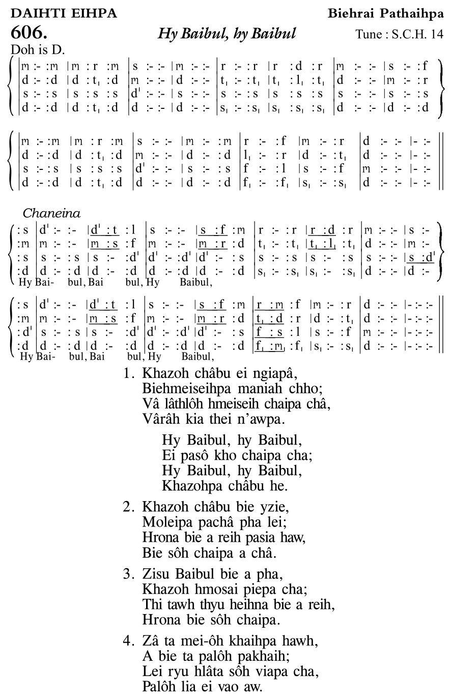 Hymn 606, “Hy Baibul, hy Baibul”, Edition 11