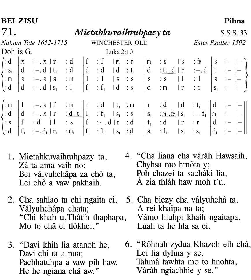 Hymn 71, “Mietahkuvaihtuhpazy ta”, Edition 11