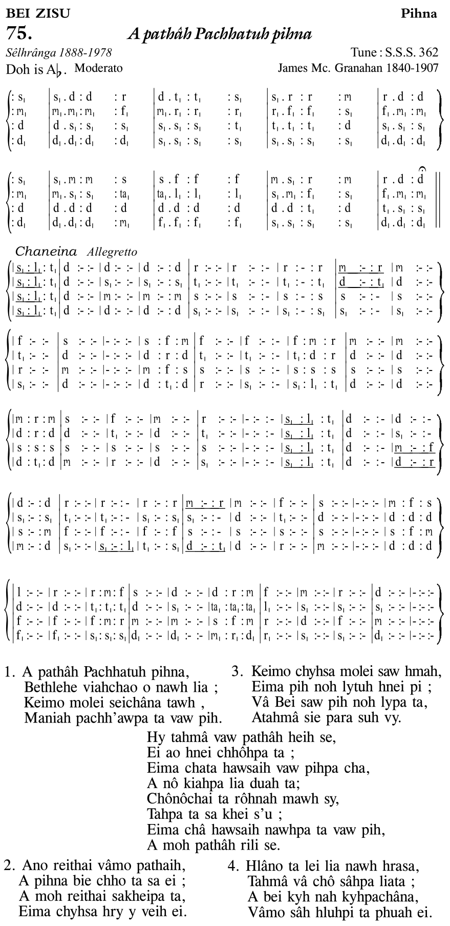 Hymn 75, “A pathâh Pachhatuh pihna”, Edition 11