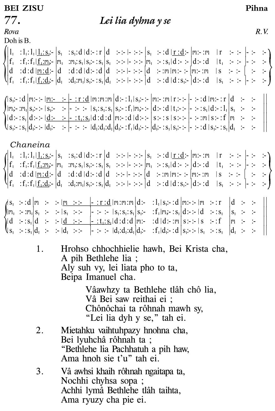 Hymn 77, “Lei lia dyhna y se”, Edition 11