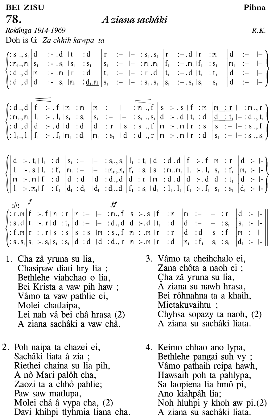 Hymn 78, “A ziana sachâki”, Edition 11