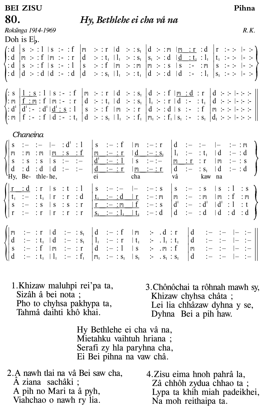 Hymn 80, “Hy, Bethlehe ei cha vâ na”, Edition 11