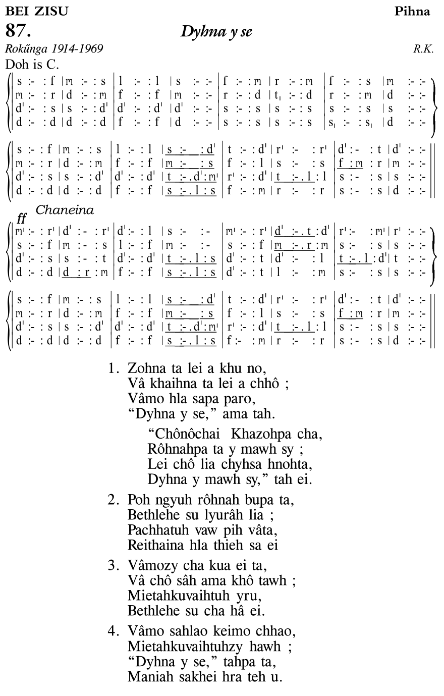 Hymn 87, “Dyhna y se”, Edition 11