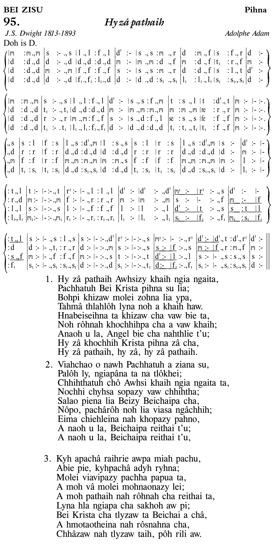 Hymn 95, “Hy zâ pathaih”, Edition 11