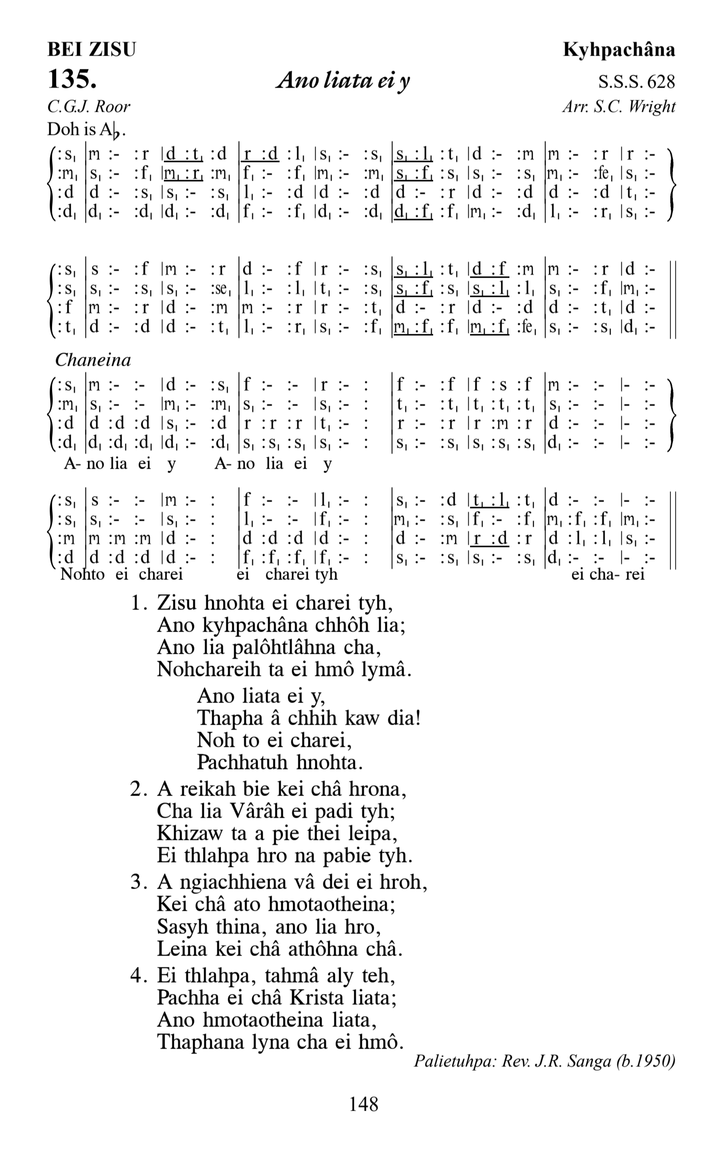 Hymn 135, “Ano liata ei y”, Edition 13