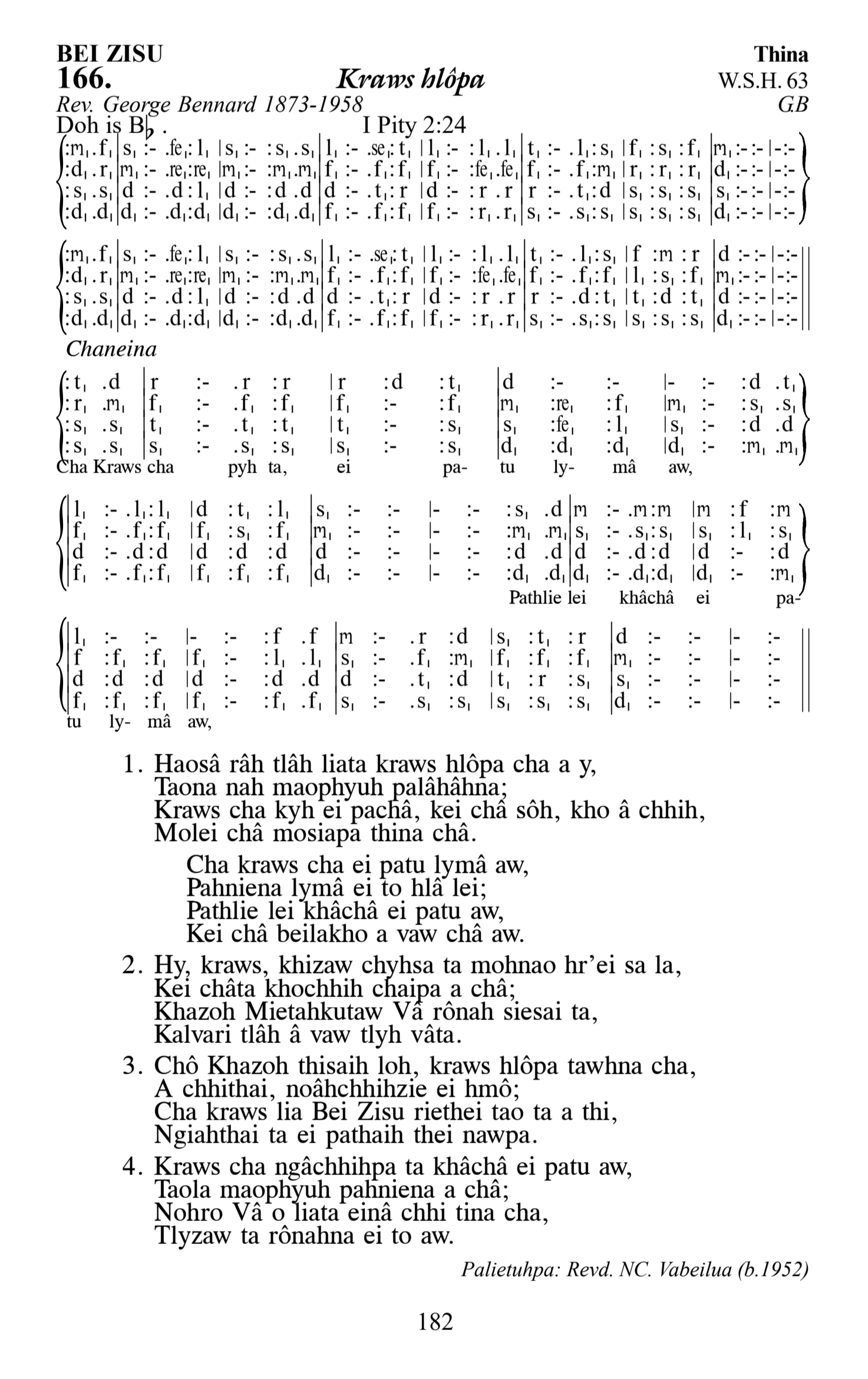 Hymn 166, “Kraws hlôpa”, Edition 13