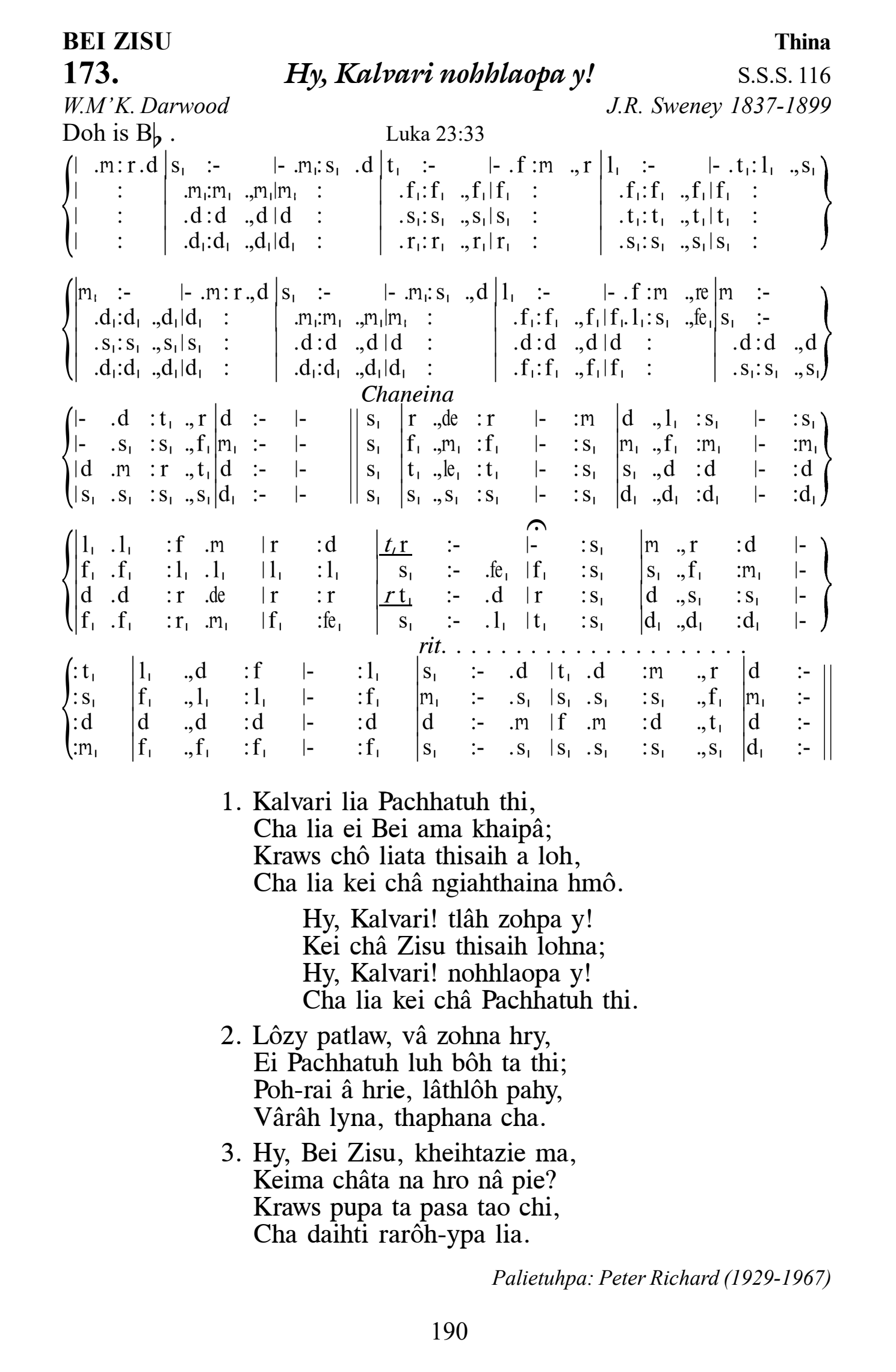 Hymn 173, “Hy, Kalvari nohhlaopa y!”, Edition 13