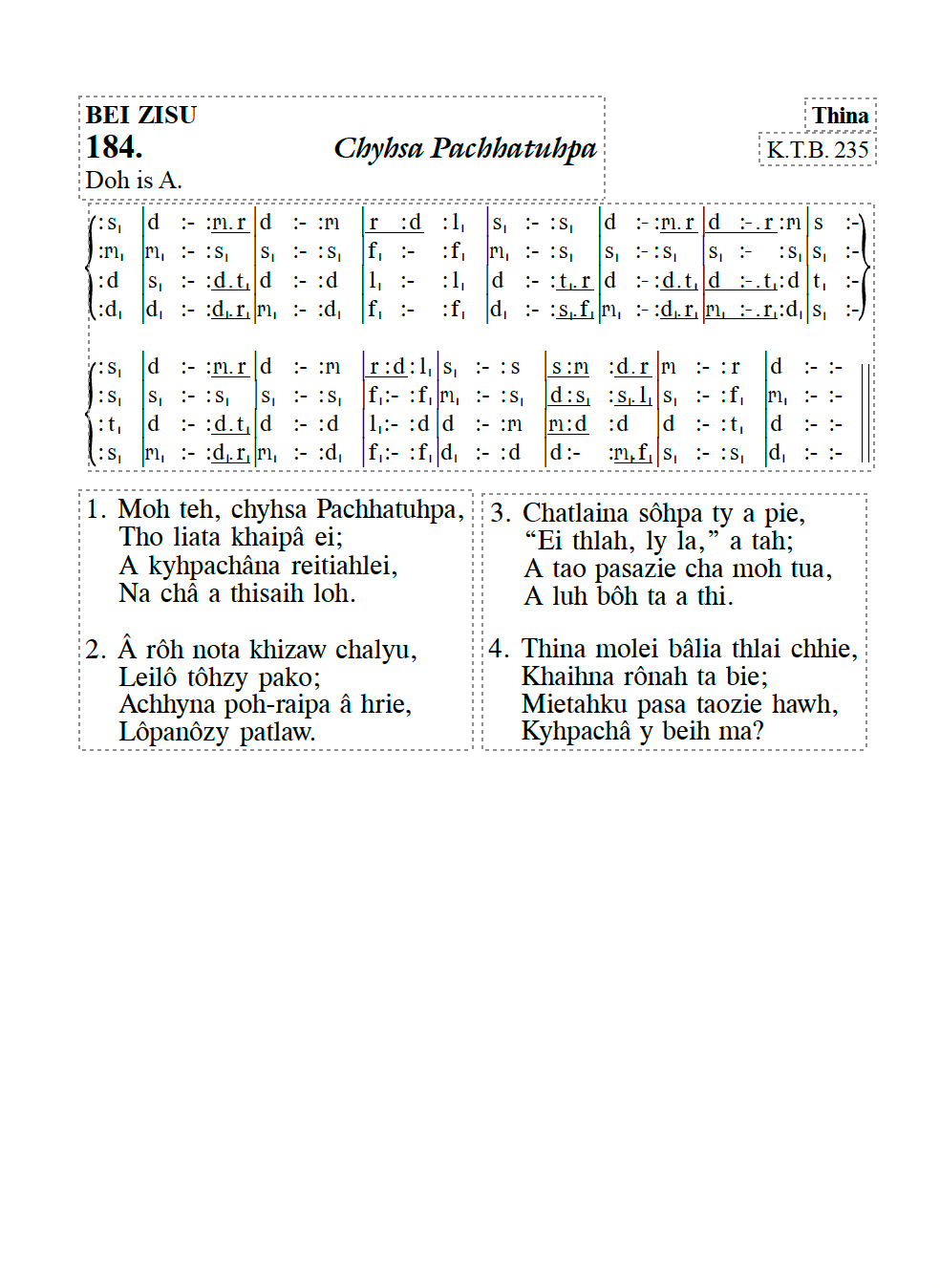 Hymn 184, “Chyhsa Pachhatuhpa”, Edition 13