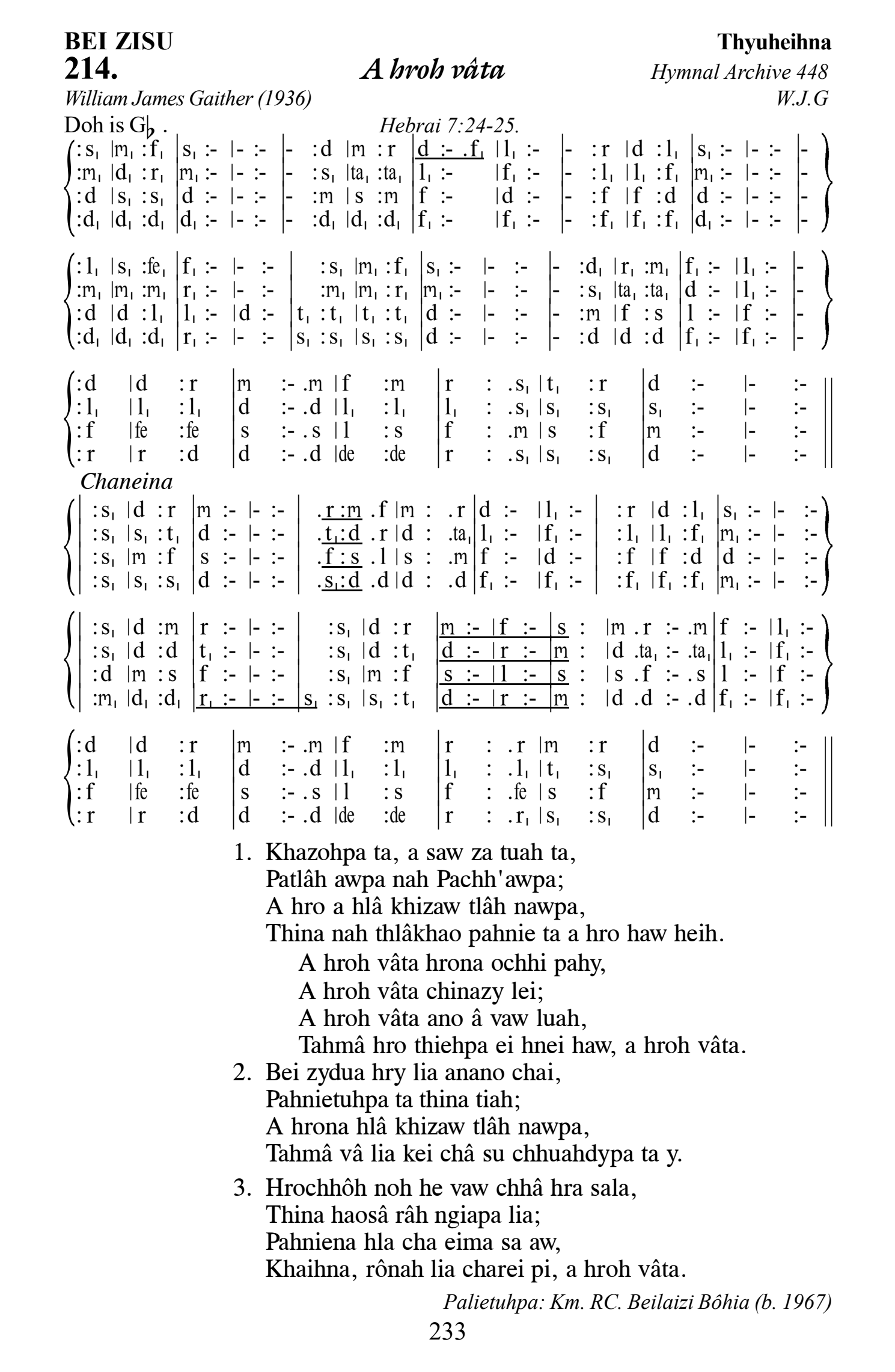 Hymn 214, “A hroh vâta”, Edition 13