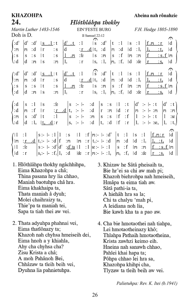 Hymn 24, “Hlôthlâhpa thokhy”, Edition 13