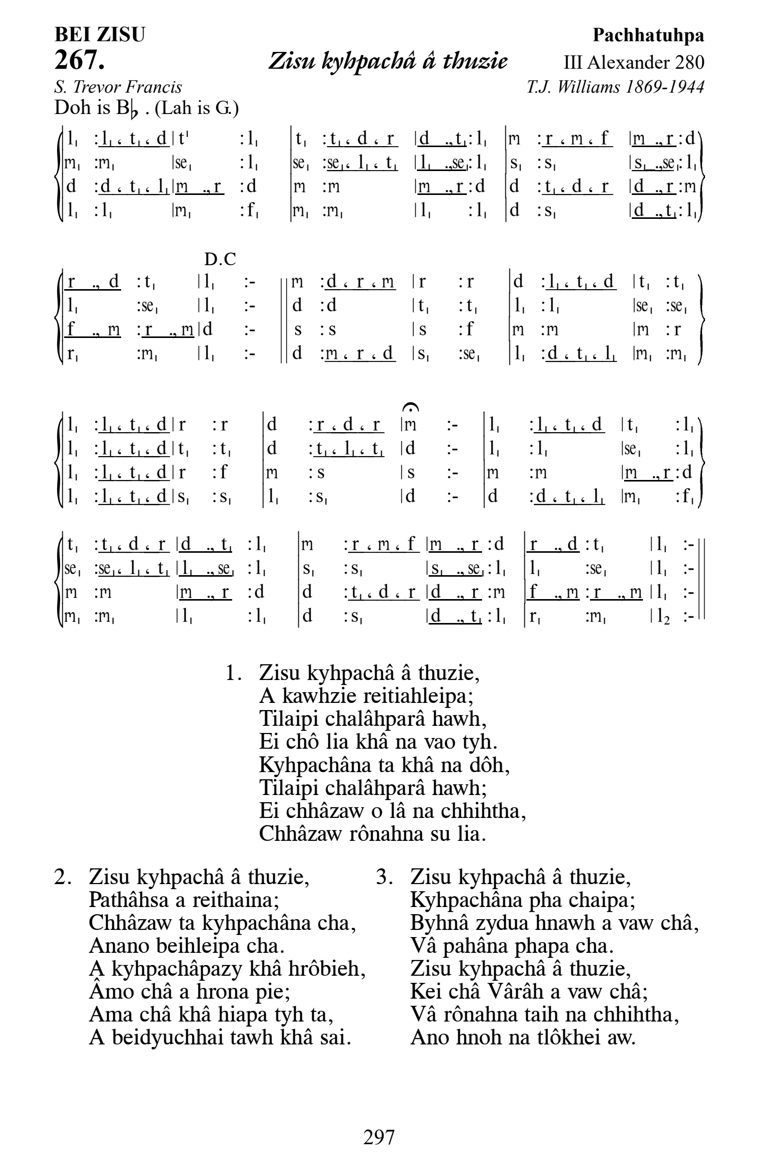 Hymn 267, “Zisu kyhpachâ â thuzie”, Edition 13