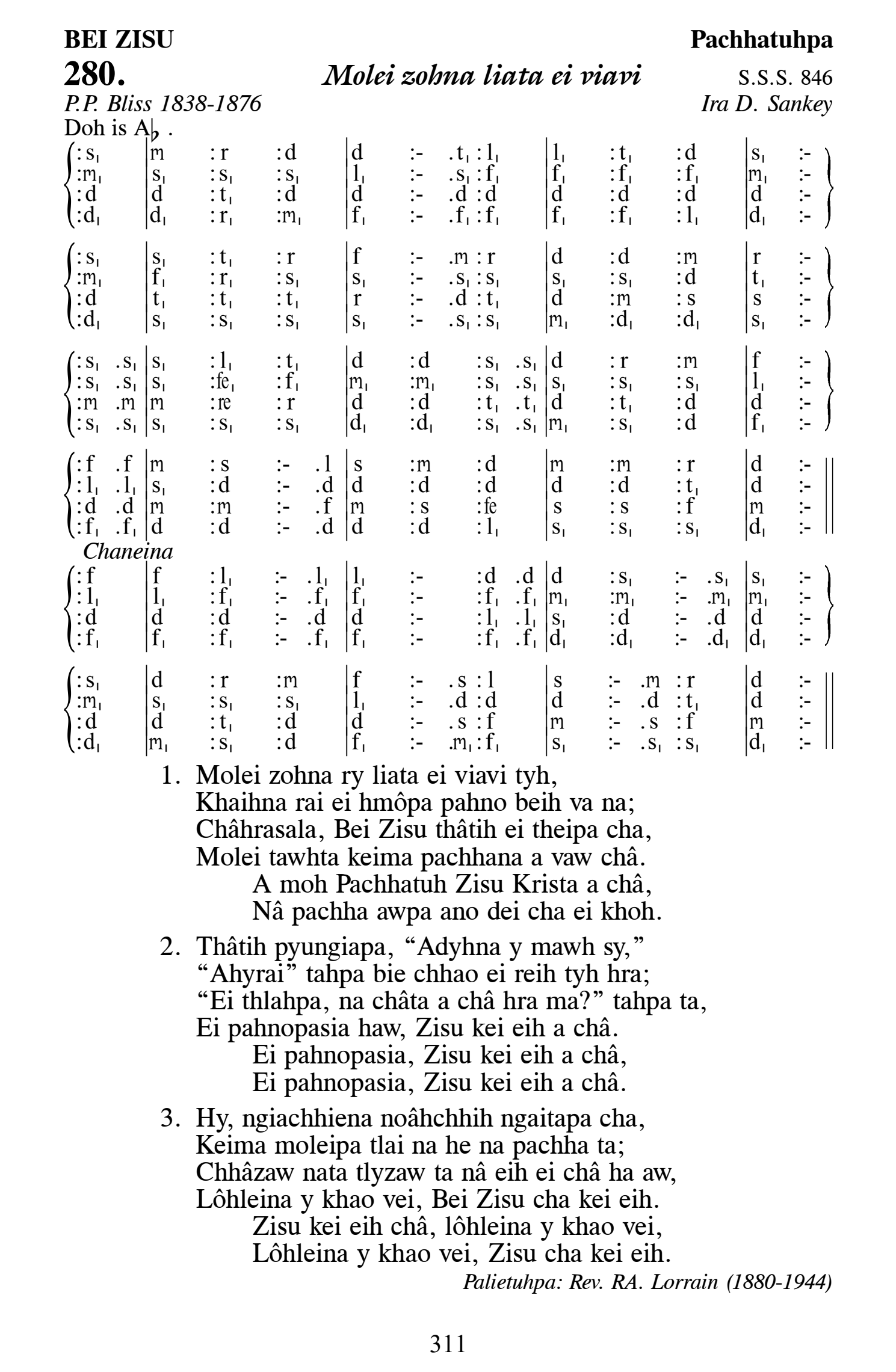 Hymn 280, “Molei zohna liata ei viavi”, Edition 13