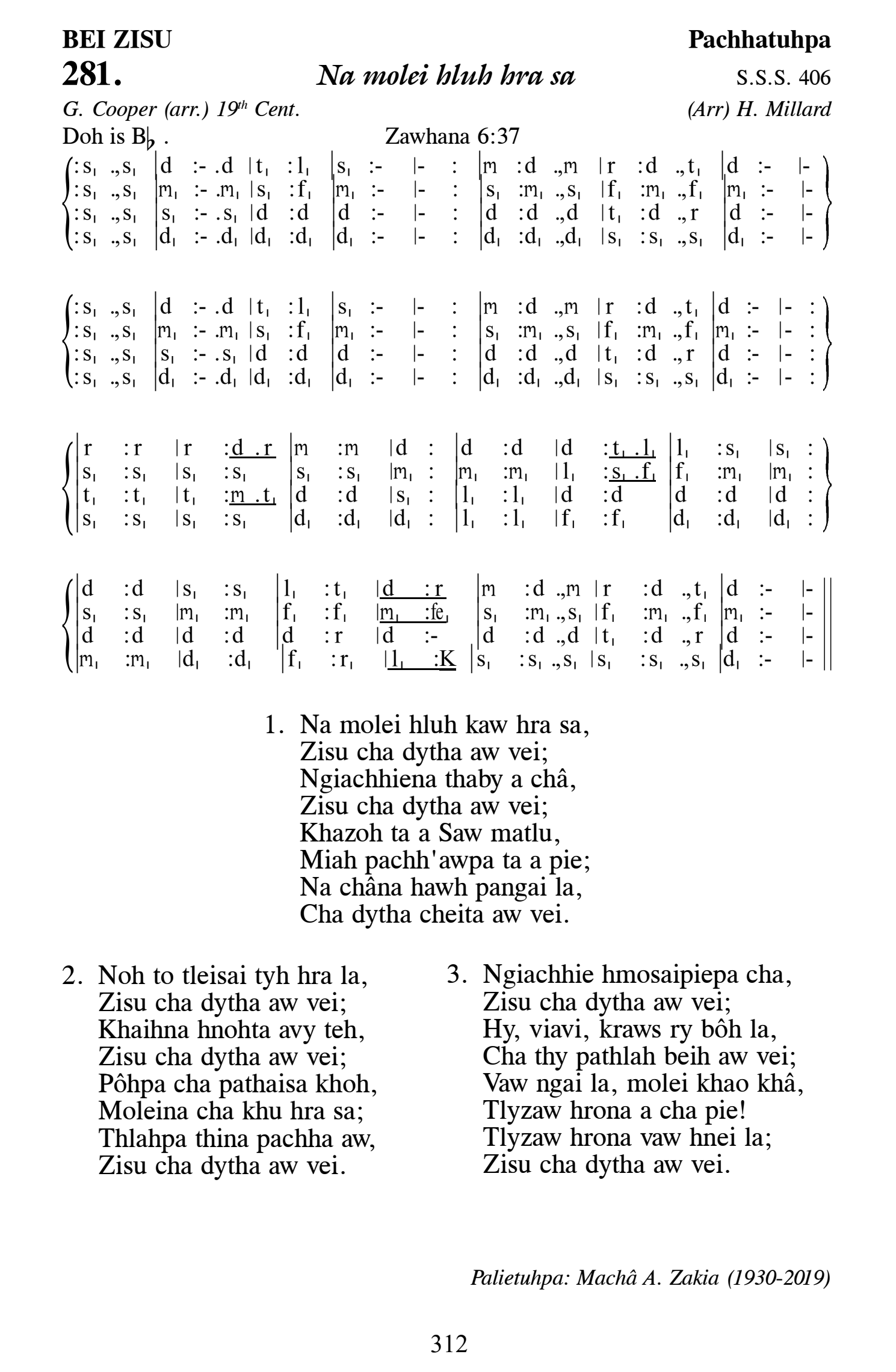 Hymn 281, “Na molei hluh hra sa”, Edition 13