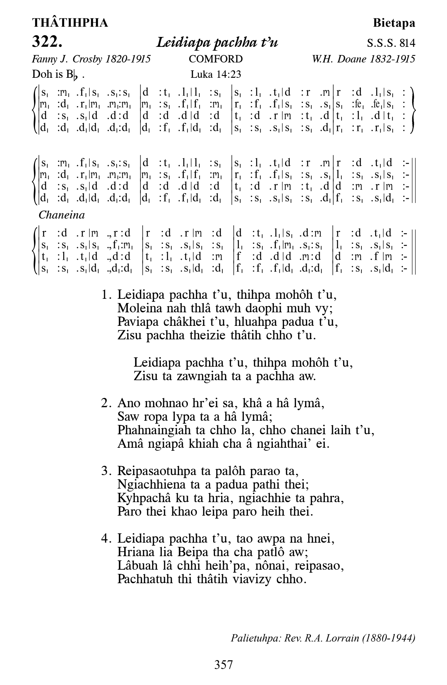 Hymn 322, “Leidiapa pachha t'u”, Edition 13
