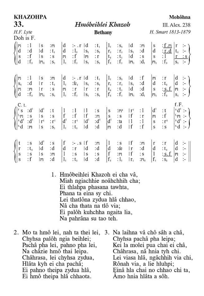 Hymn 33, “Hmôbeihlei Khazoh”, Edition 13