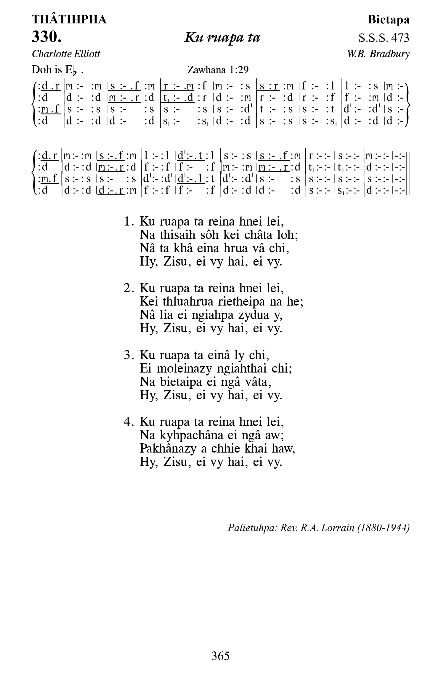 Hymn 330, “Ku ruapa ta”, Edition 13