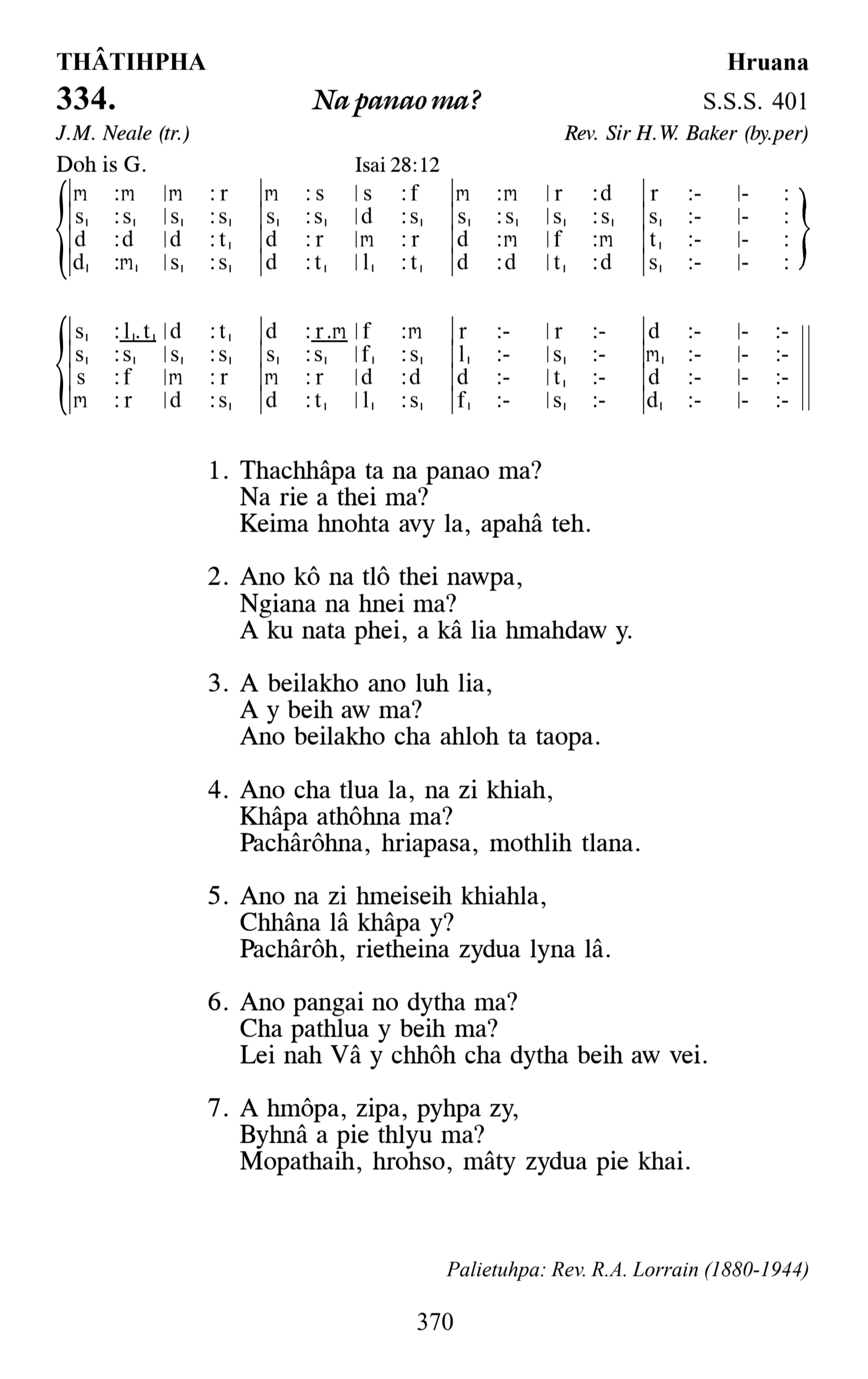 Hymn 334, “Na panao ma?”, Edition 13