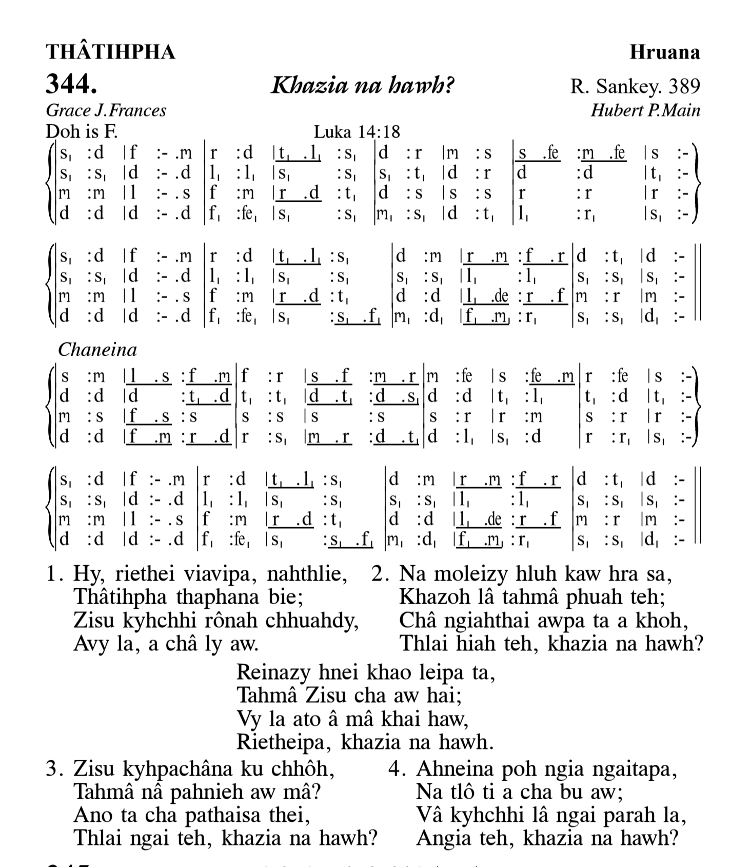 Hymn 344, “Khazia na hawh?”, Edition 13