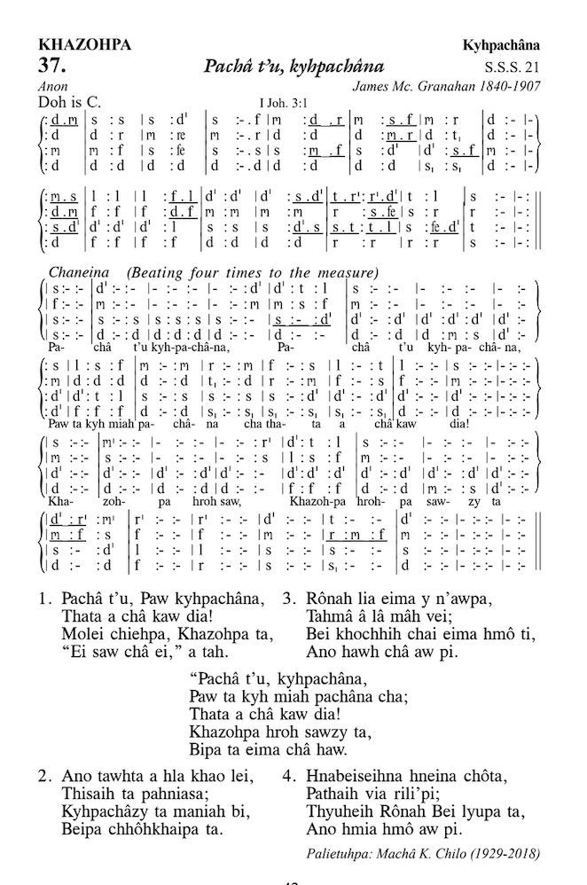 Hymn 37, “Pachâ t'u, kyhpachâna”, Edition 13