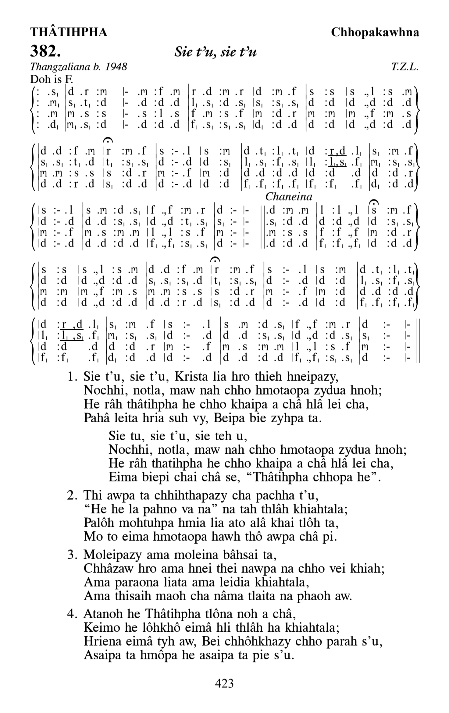 Hymn 382, “Sie t’u, sie t’u”, Edition 13