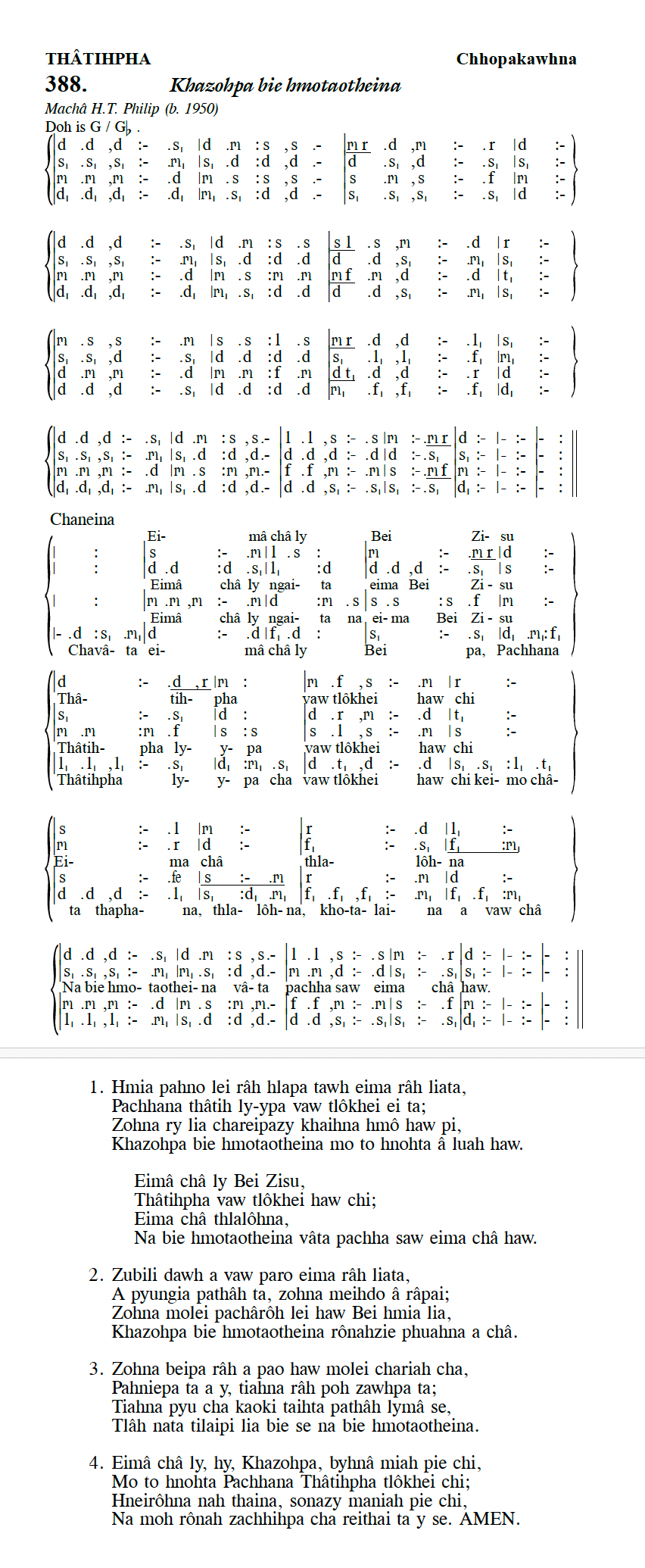 Hymn 388, “Khazohpa bie hmotaotheina”, Edition 13