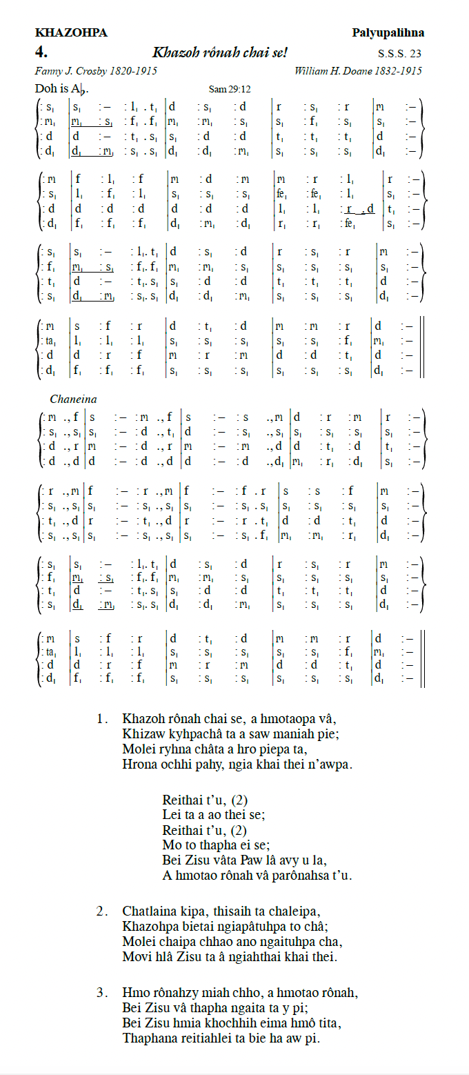 Hymn 4, “Khazoh rônah chai se!”, Edition 13