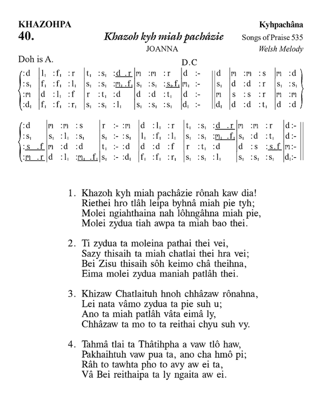 Hymn 40, “Khazoh kyh miah pachâzie”, Edition 13