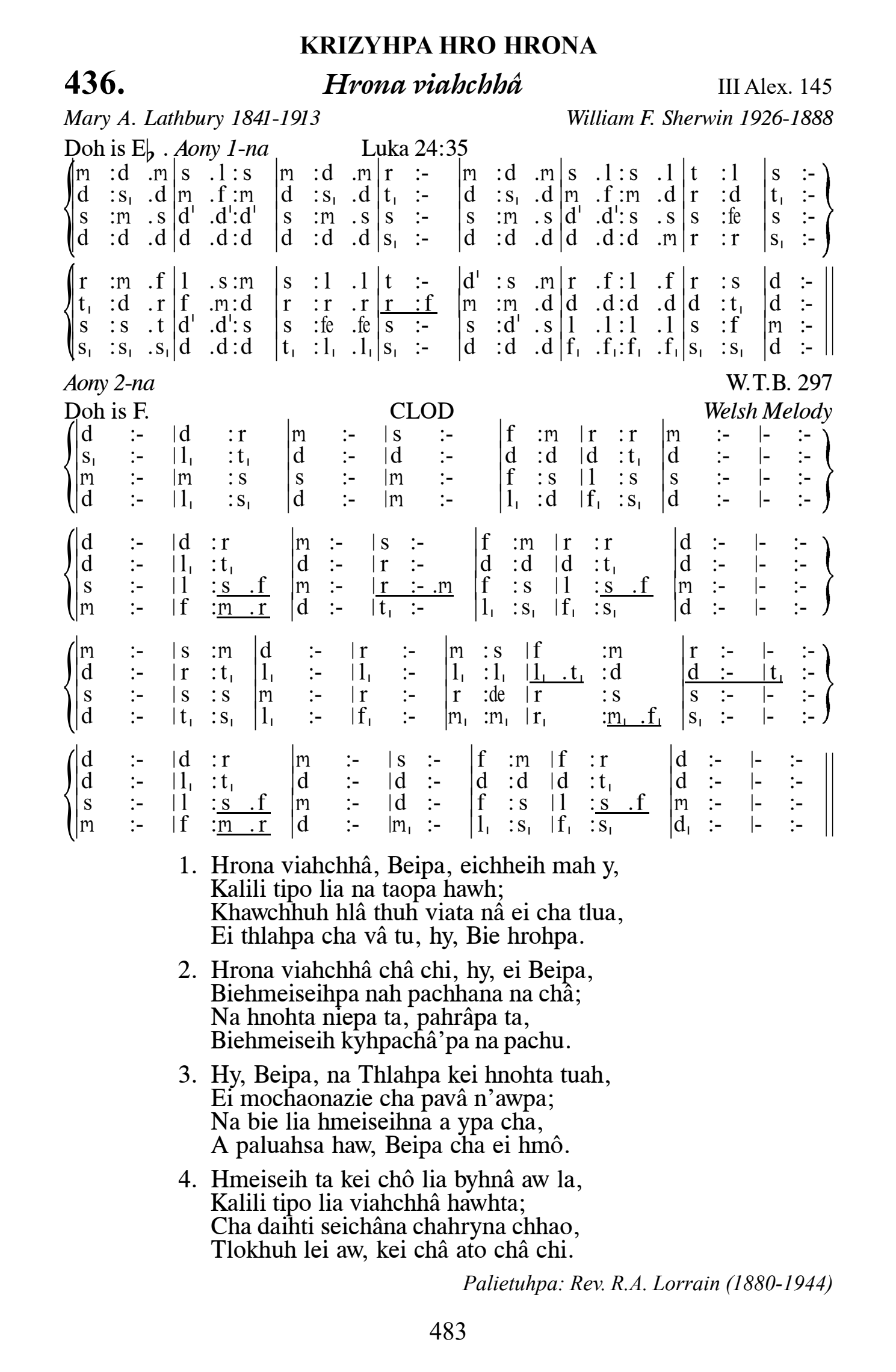 Hymn 436, “Hrona viahchhâ”, Edition 13