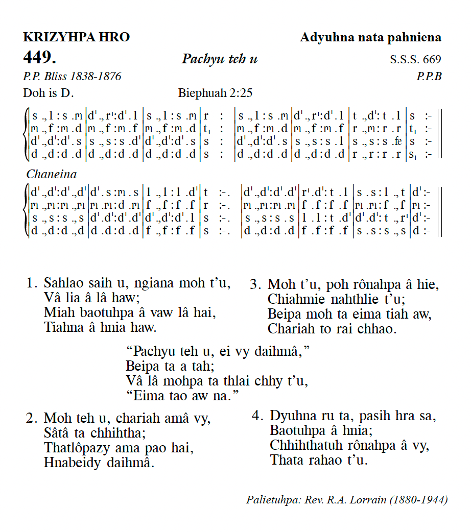 Hymn 449, “Pachyu teh u”, Edition 13