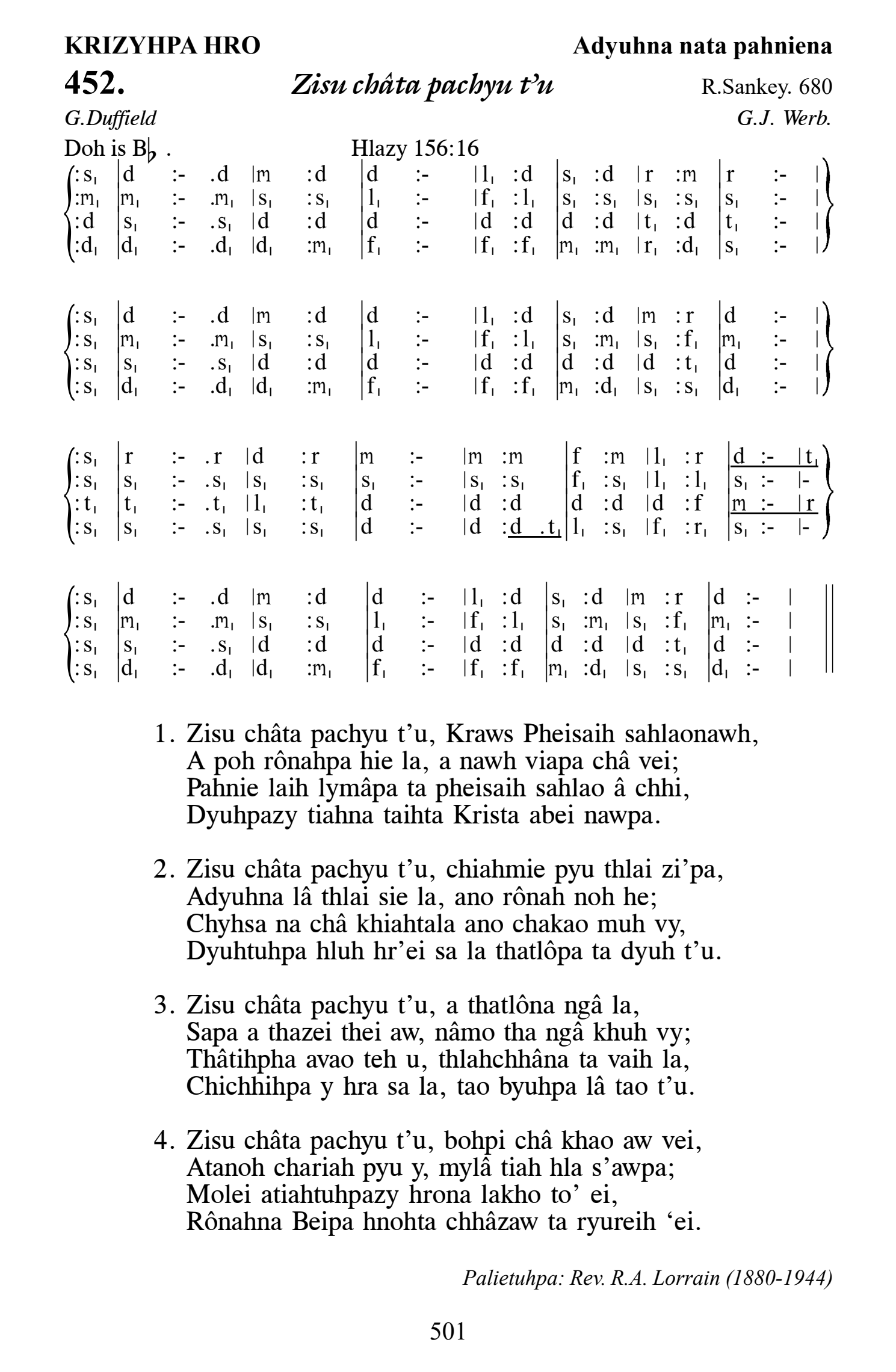 Hymn 452, “Zisu châta pachyu t’u”, Edition 13